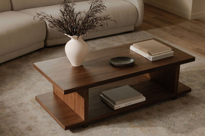 Miri Walnut Veneer Rectangular Coffee Table