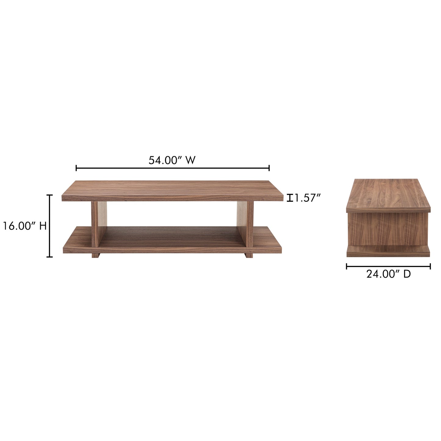 Miri Walnut Veneer Rectangular Coffee Table