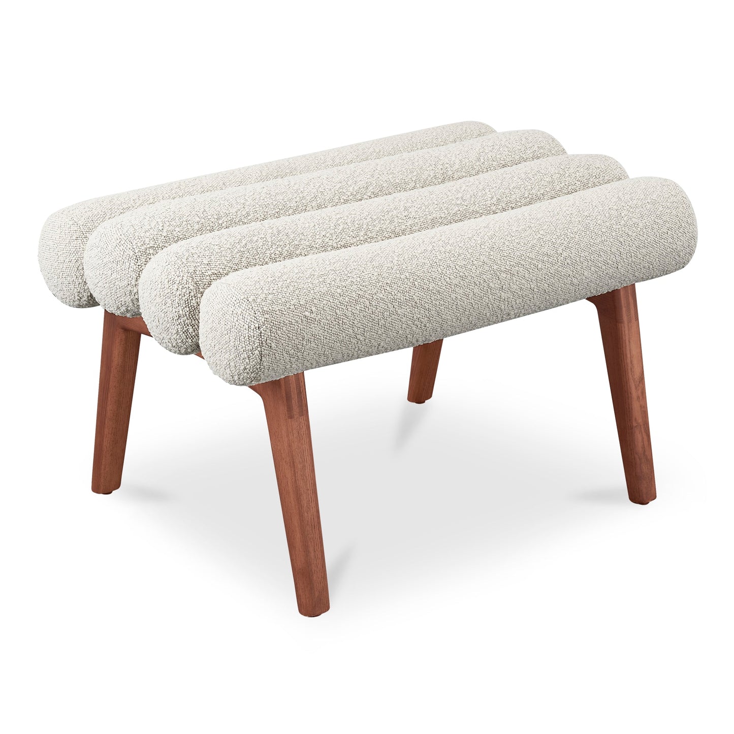 Arlo Polyester Upholstered Stool with Wood Leg