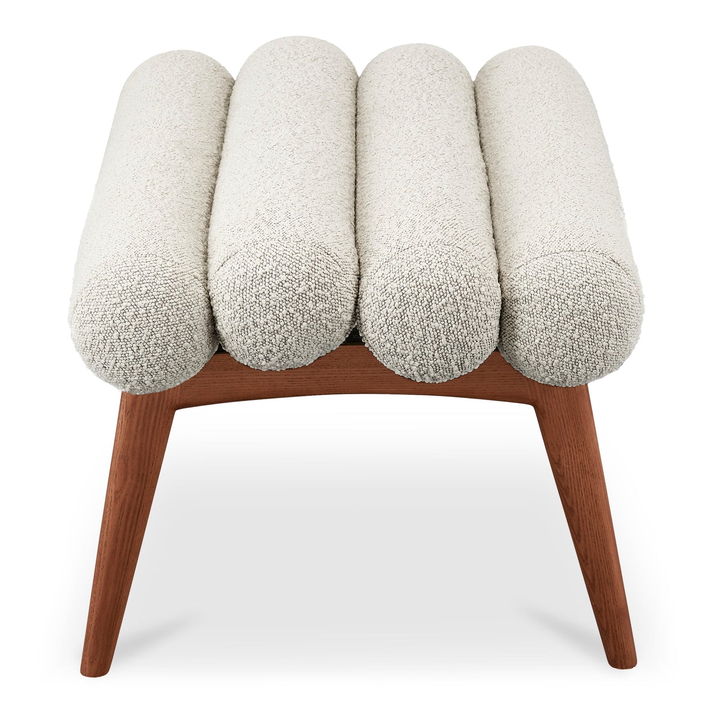 Arlo Polyester Upholstered Stool with Wood Leg