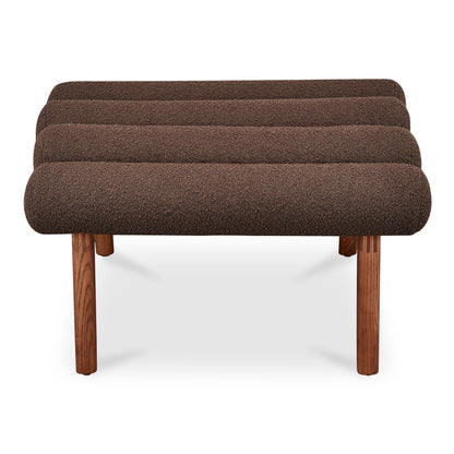 Arlo Polyester Upholstered Stool with Wood Leg