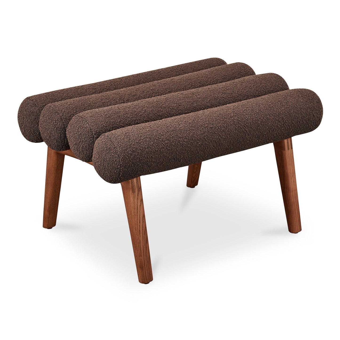 Arlo Polyester Upholstered Stool with Wood Leg