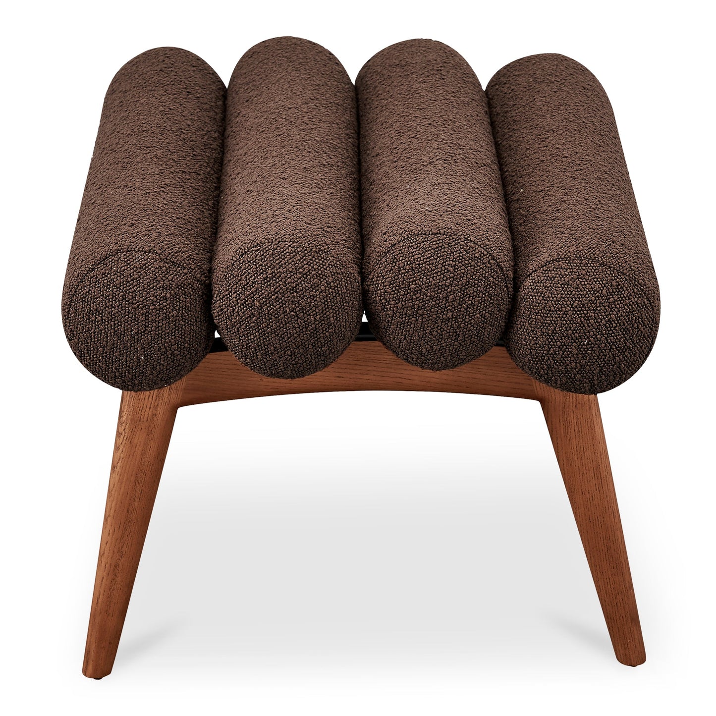 Arlo Polyester Upholstered Stool with Wood Leg