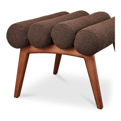 Arlo Polyester Upholstered Stool with Wood Leg