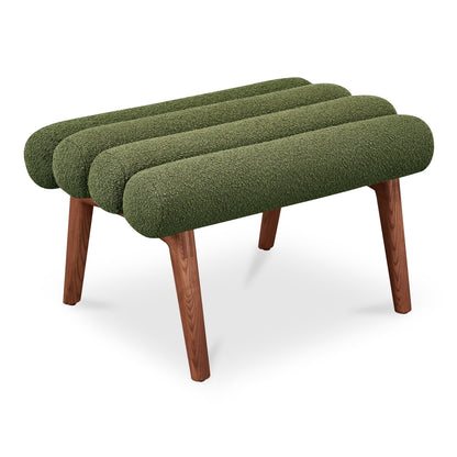 Arlo Polyester Upholstered Stool with Wood Leg