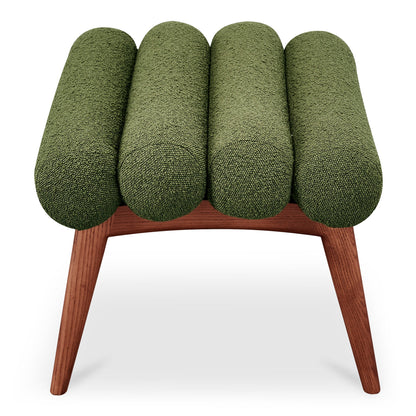 Arlo Polyester Upholstered Stool with Wood Leg