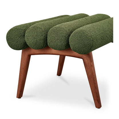 Arlo Polyester Upholstered Stool with Wood Leg