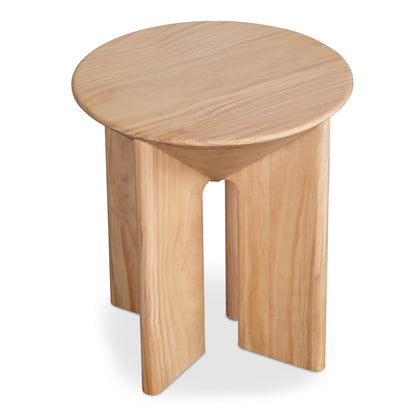 Nekko Natural Solid Pine Round Accent Table