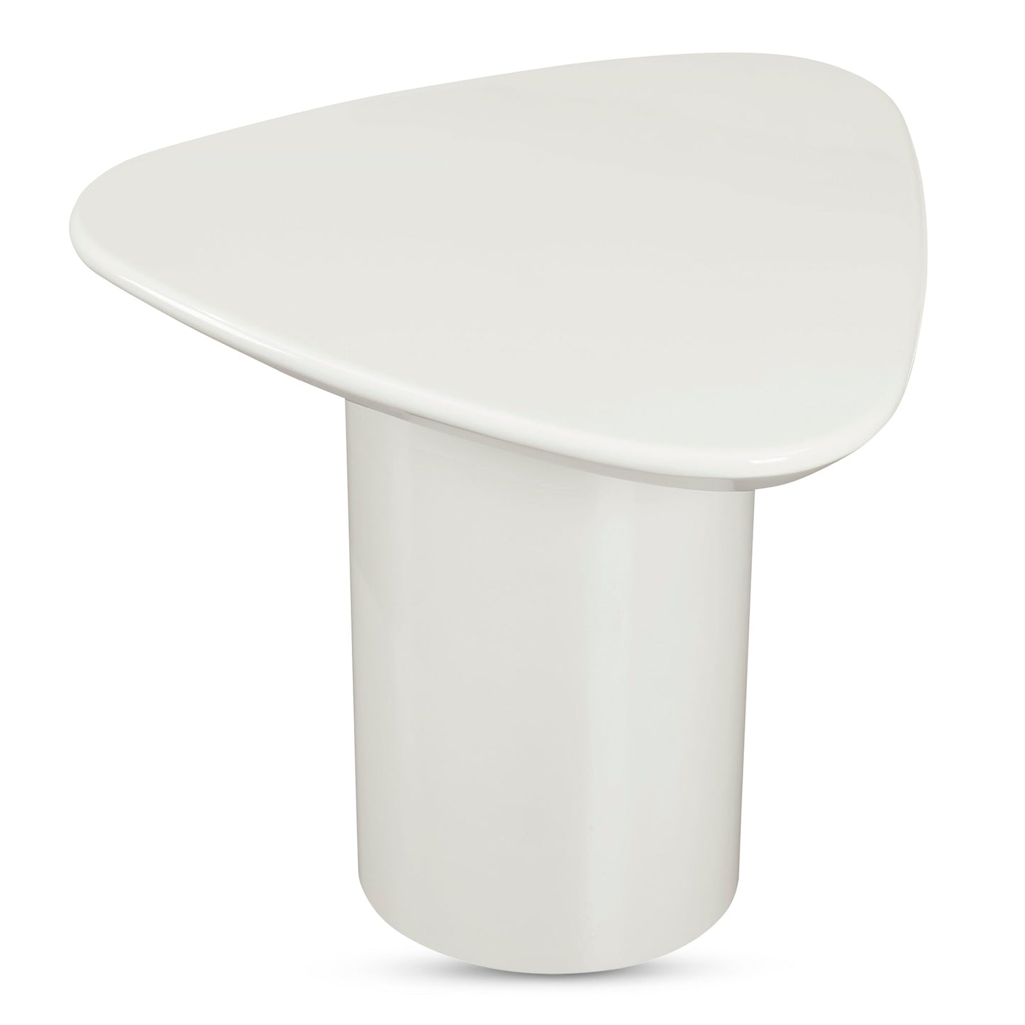 Eden Mdf White Geometric Accent Table