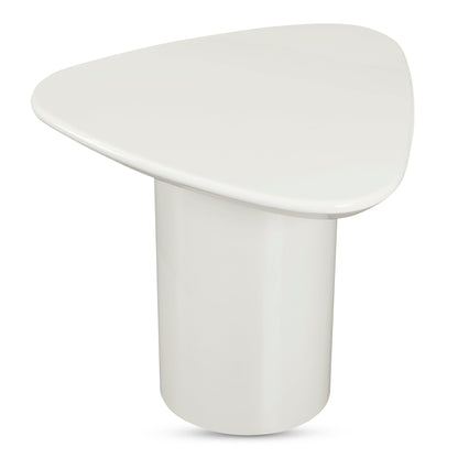 Eden Mdf White Geometric Accent Table