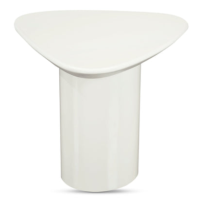 Eden Mdf White Geometric Accent Table