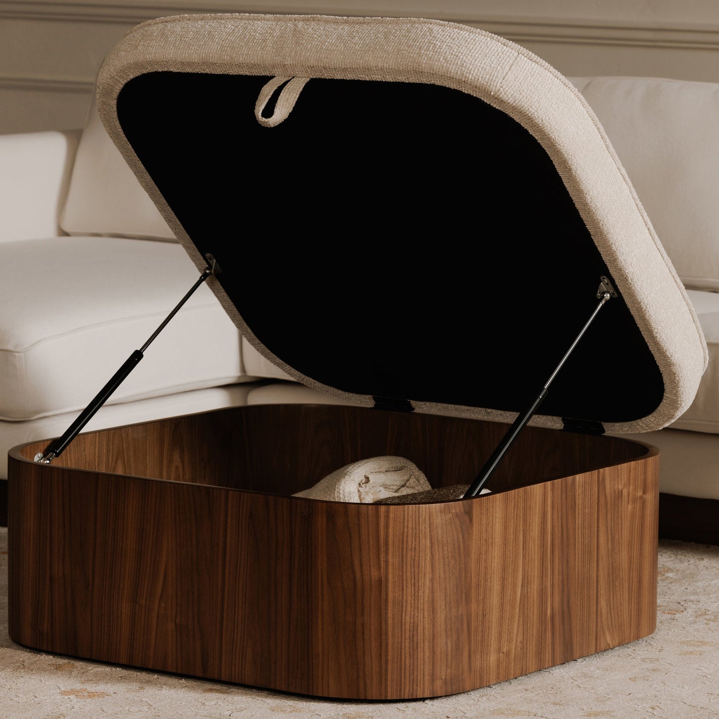 Sonny Plush Seat With Hidden Storage Ottoman