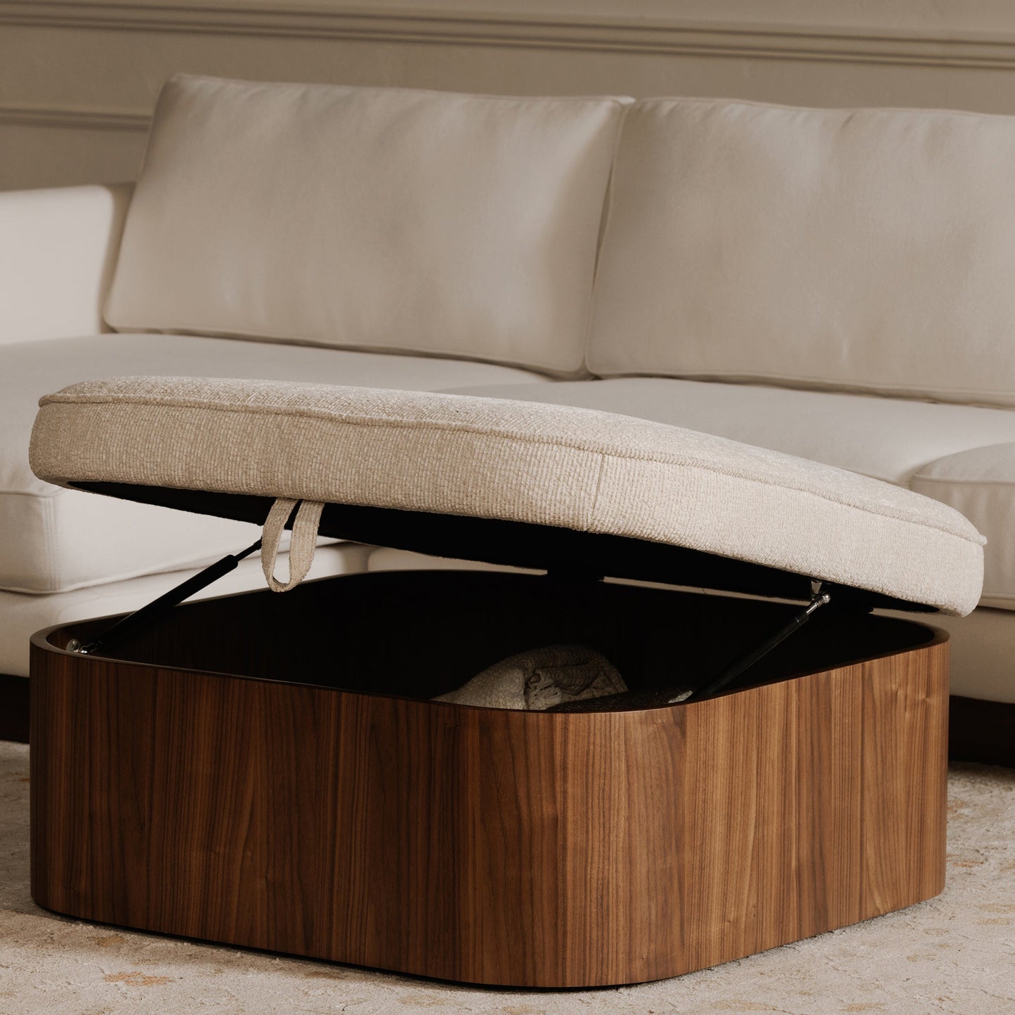 Sonny Plush Seat With Hidden Storage Ottoman