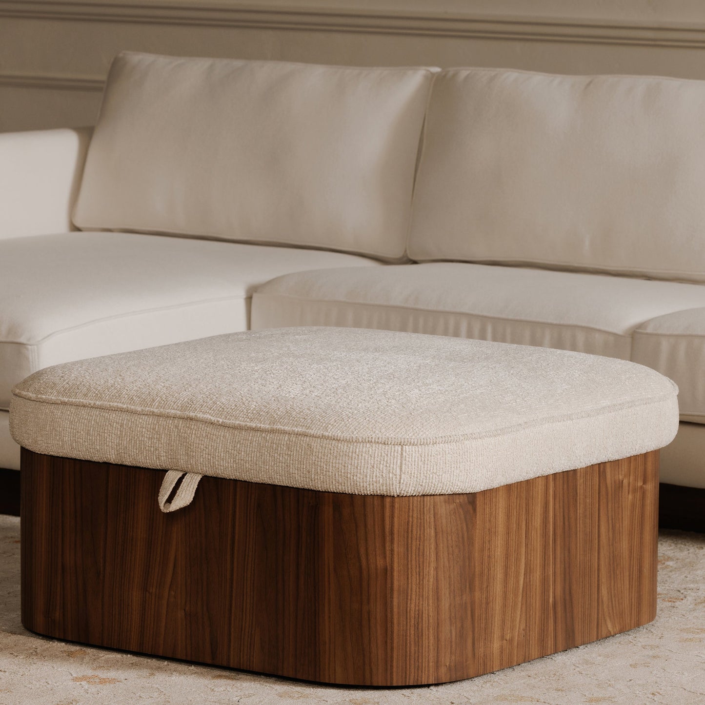 Sonny Plush Seat With Hidden Storage Ottoman