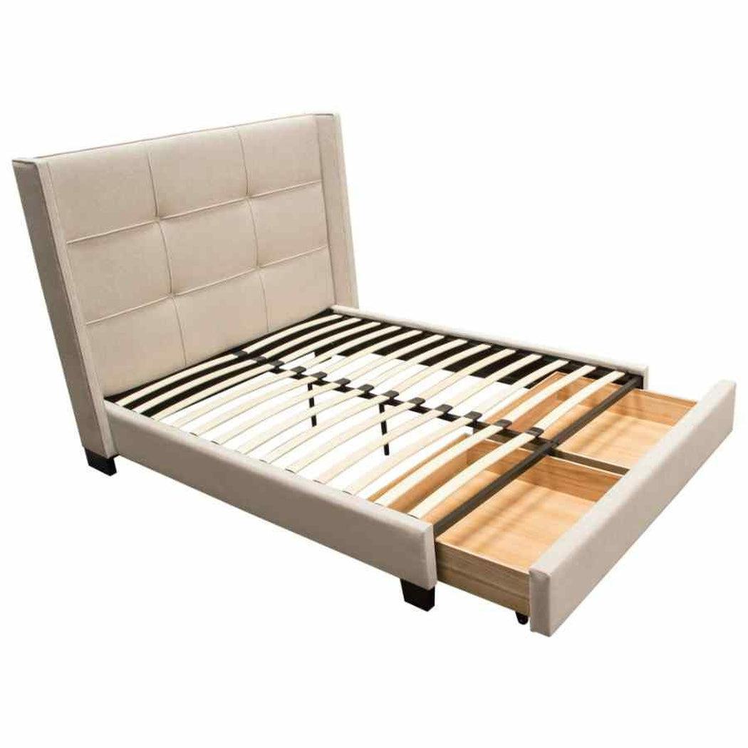 Eastern King Bed Frame With Storage in Sand Fabric Beds Sideboards and Things  By Diamond Sofa