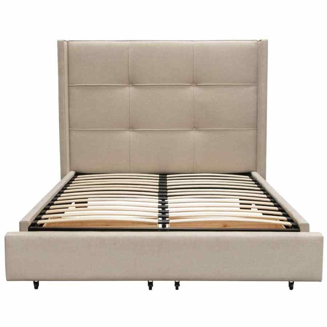 Eastern King Bed Frame With Storage in Sand Fabric Beds Sideboards and Things  By Diamond Sofa