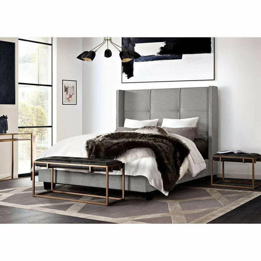 Eastern King Bed Frame with Storage Grey Fabric Beds Sideboards and Things  By Diamond Sofa