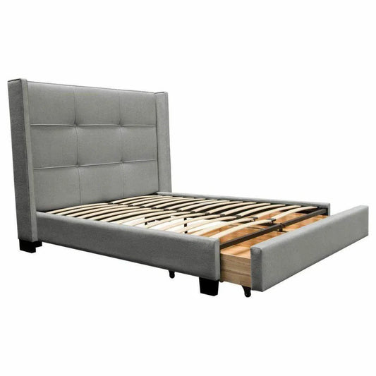 Eastern King Bed Frame with Storage Grey Fabric Beds Sideboards and Things  By Diamond Sofa