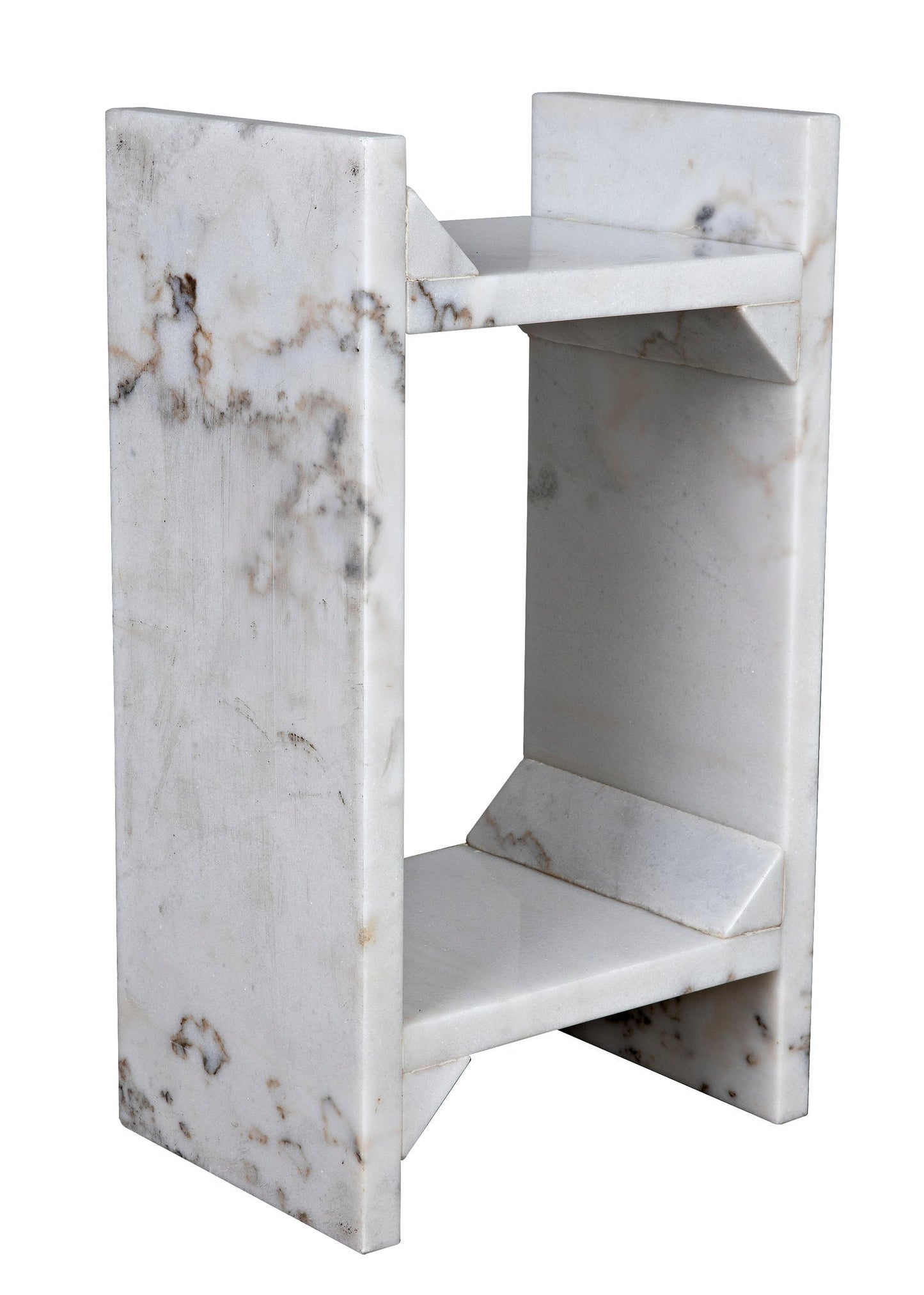 Easton Marble Geometric Side Table-Side Tables-Noir-Sideboards and Things