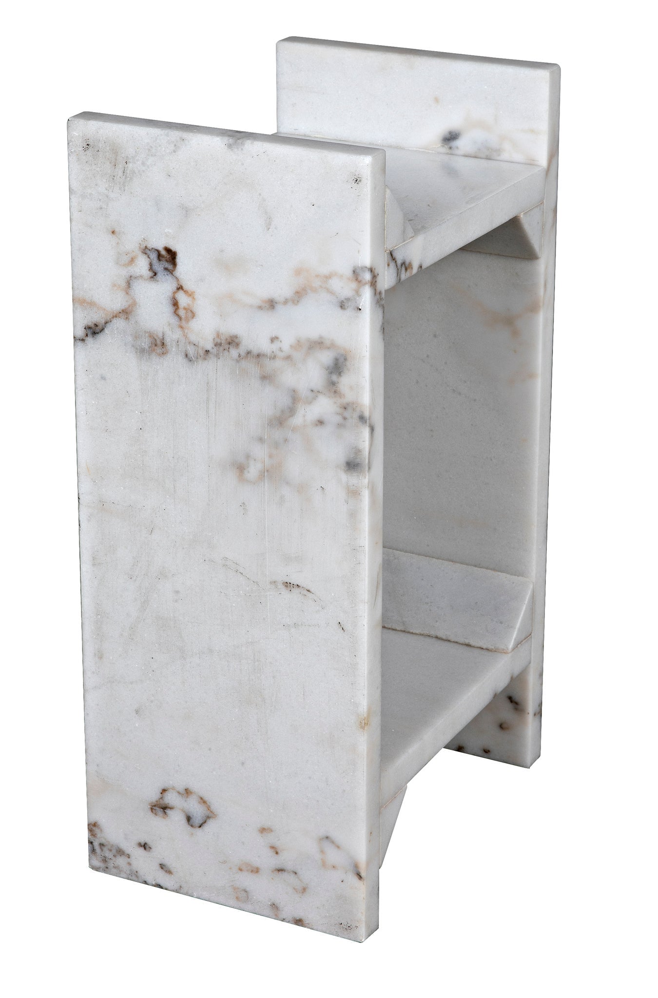 Easton Marble Geometric Side Table-Side Tables-Noir-Sideboards and Things