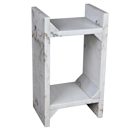 Easton Marble Geometric Side Table-Side Tables-Noir-Sideboards and Things