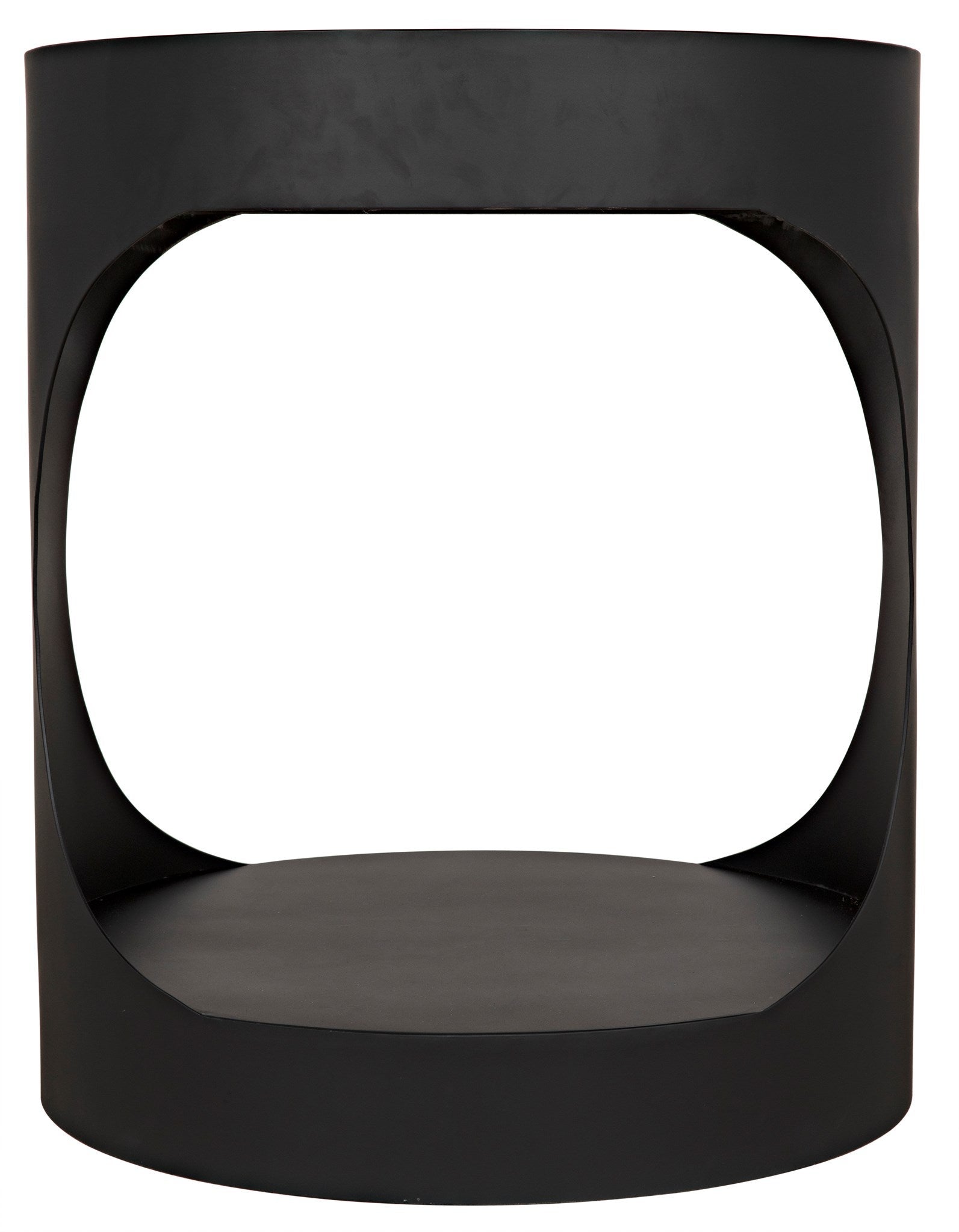 Eclipse Black Steel Round Side Table-Side Tables-Noir-Sideboards and Things