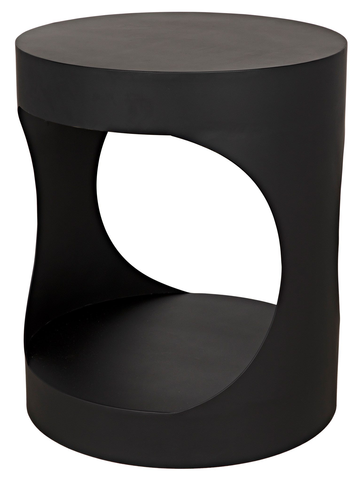 Eclipse Black Steel Round Side Table-Side Tables-Noir-Sideboards and Things