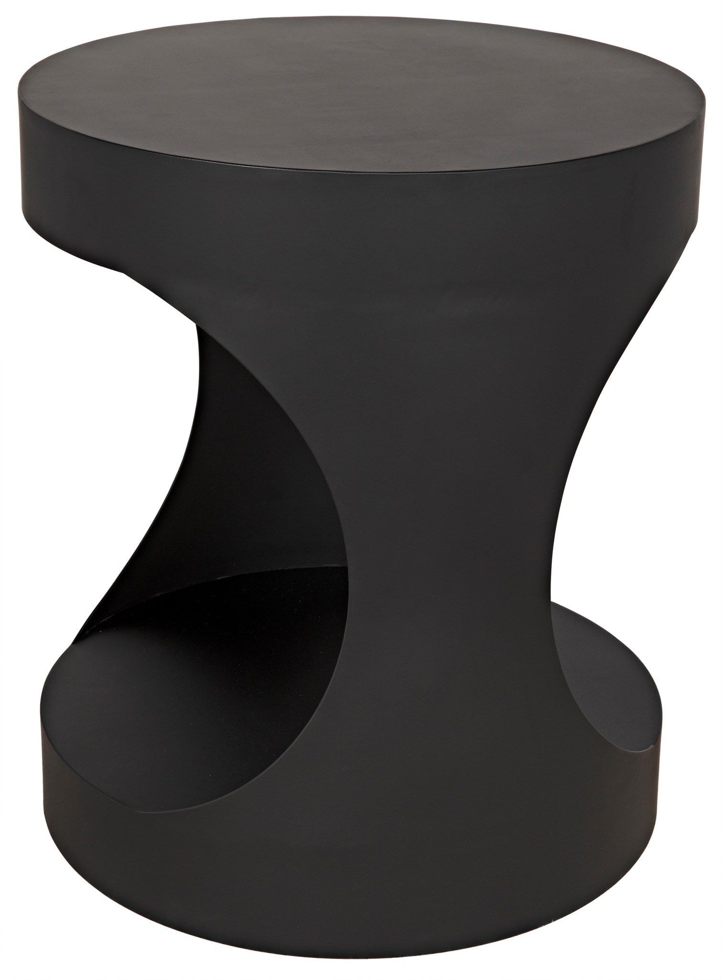 Eclipse Black Steel Round Side Table-Side Tables-Noir-Sideboards and Things