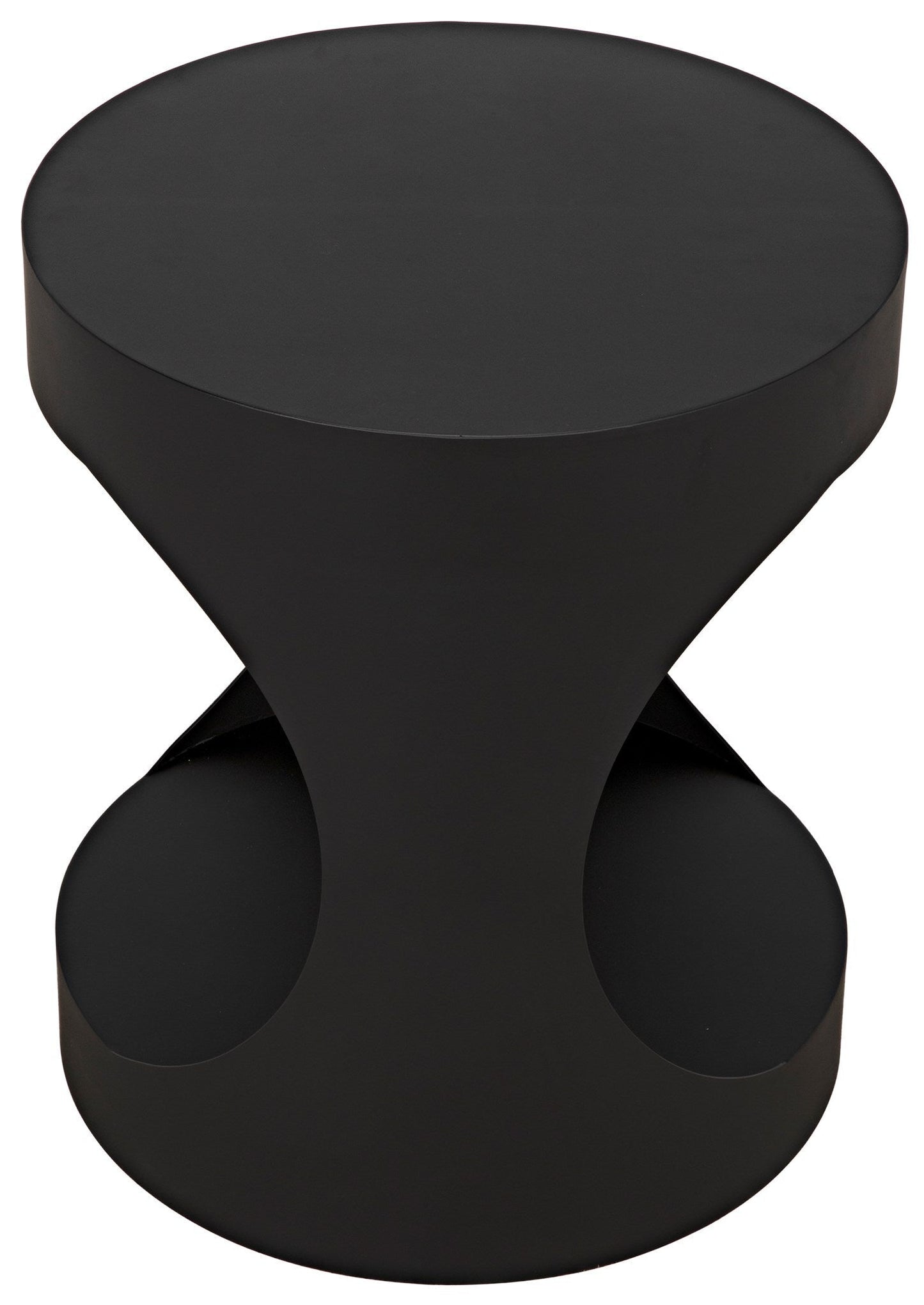 Eclipse Black Steel Round Side Table-Side Tables-Noir-Sideboards and Things