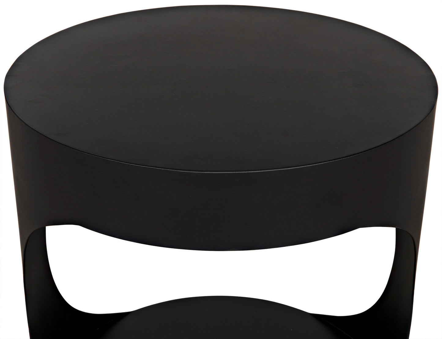 Eclipse Black Steel Round Side Table-Side Tables-Noir-Sideboards and Things