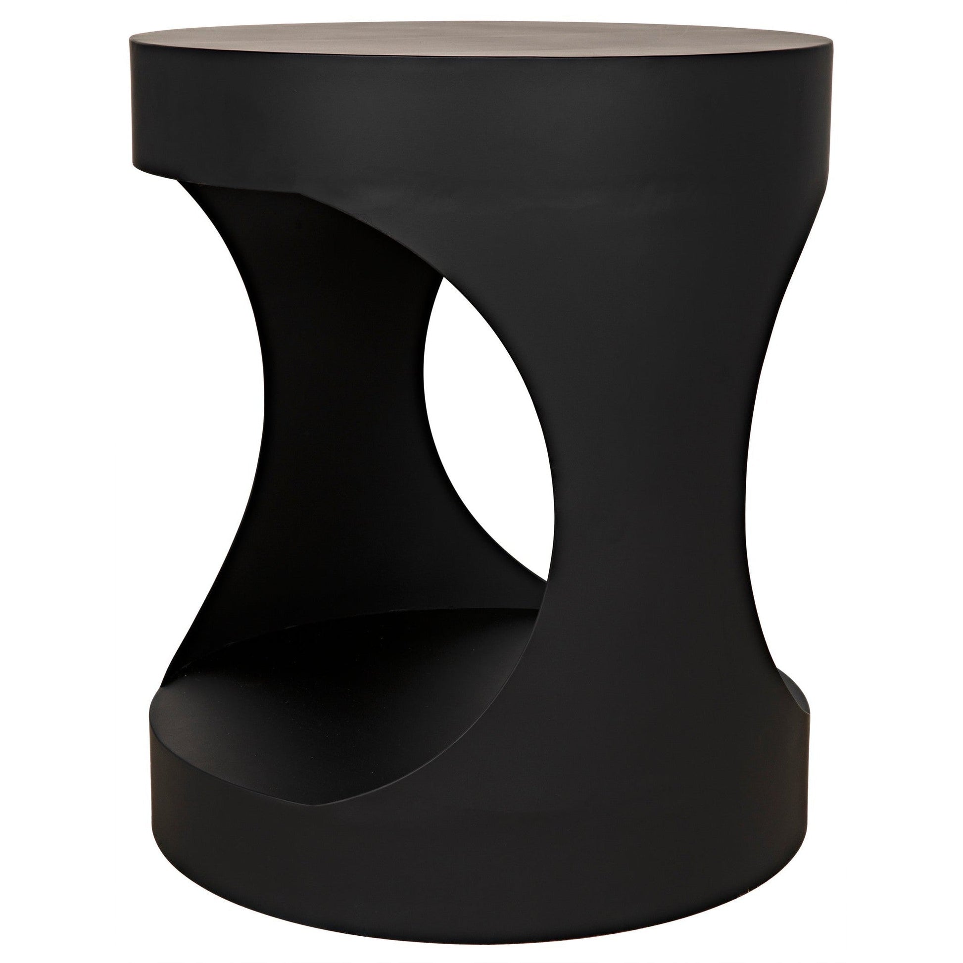 Eclipse Black Steel Round Side Table-Side Tables-Noir-Sideboards and Things