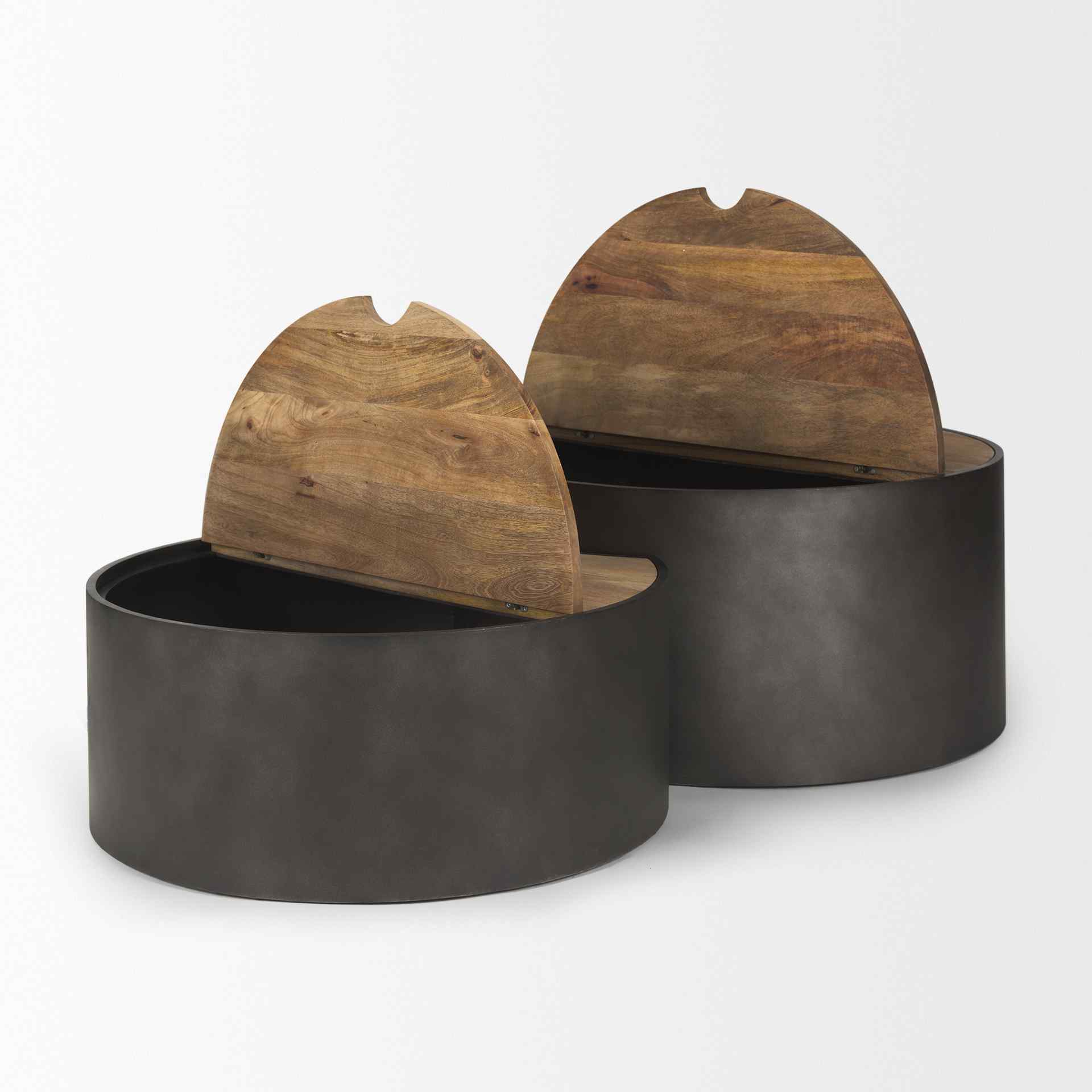 Mercana Eclipse Wood Top Nested Coffee Table 2PC