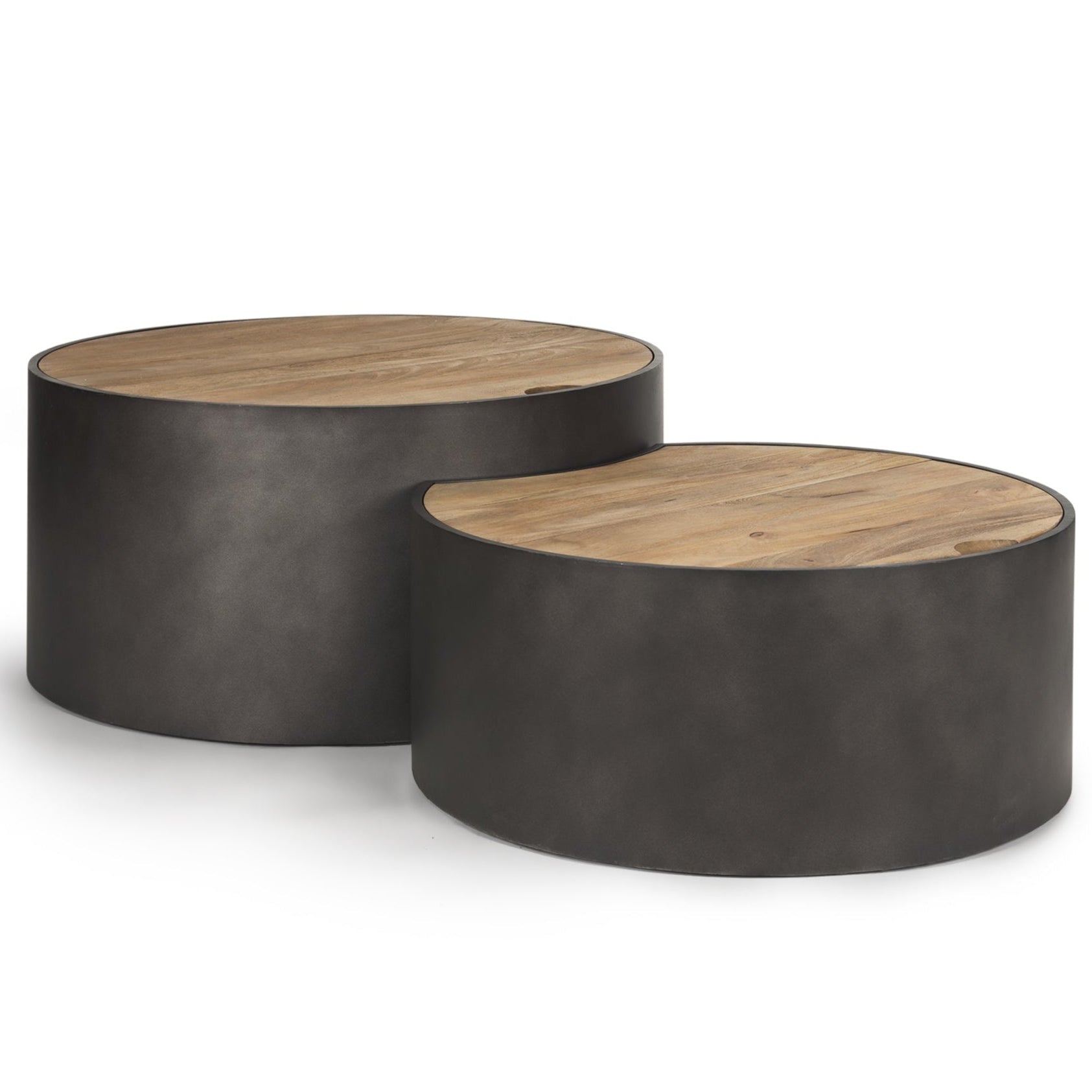 Mercana Eclipse Wood Top Nested Coffee Table 2PC