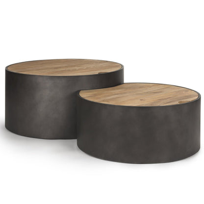 Mercana Eclipse Wood Top Nested Coffee Table 2PC
