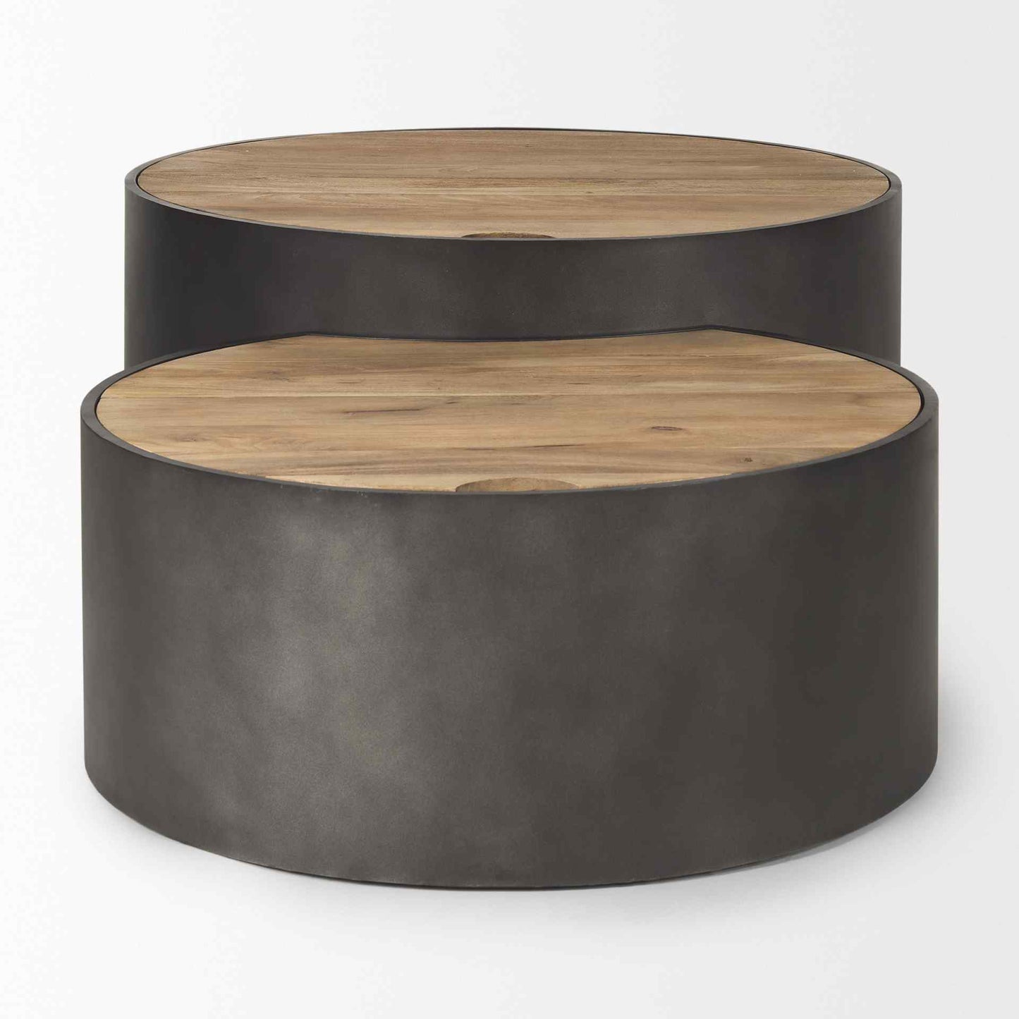 Mercana Eclipse Wood Top Nested Coffee Table 2PC
