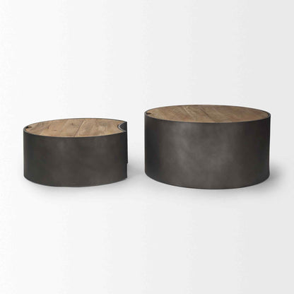 Mercana Eclipse Wood Top Nested Coffee Table 2PC