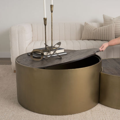 Mercana Eclipse Wood Top Nested Coffee Table 2PC