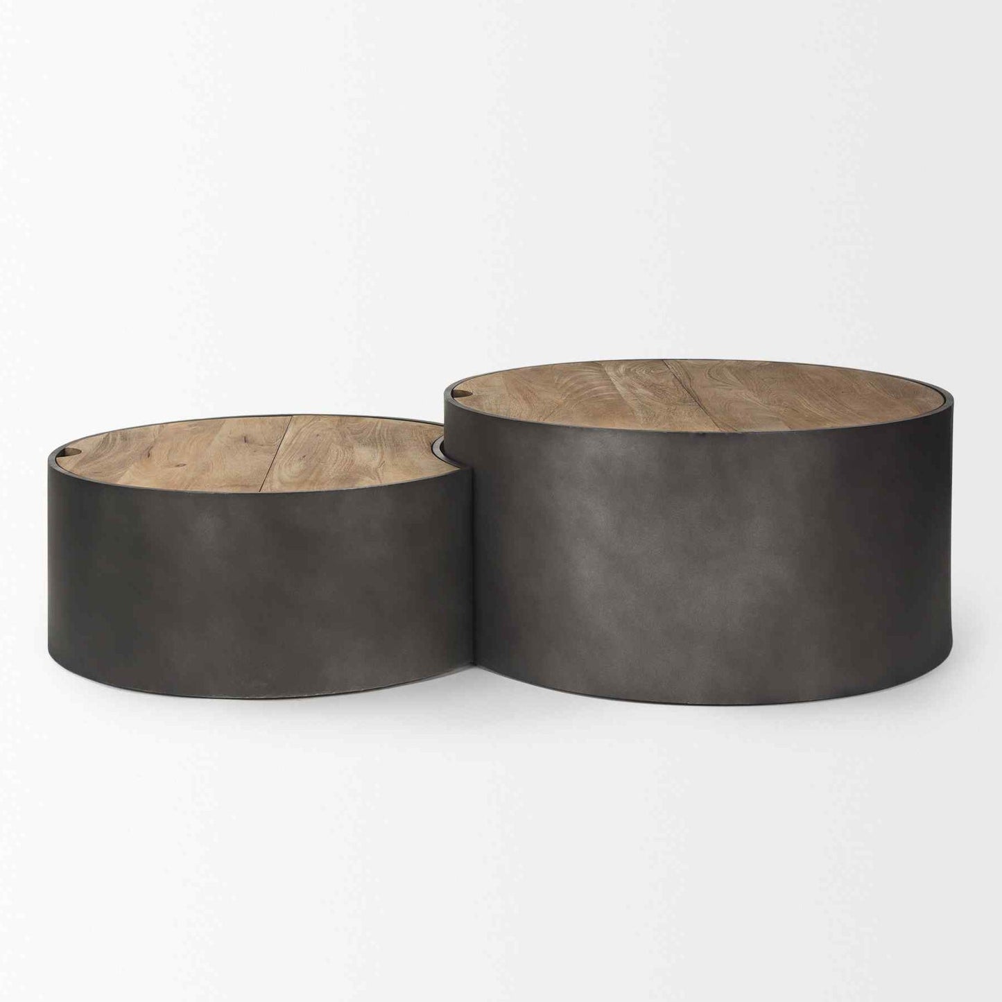 Mercana Eclipse Wood Top Nested Coffee Table 2PC