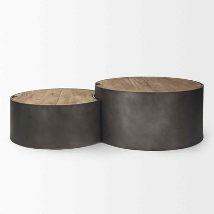 Mercana Eclipse Wood Top Nested Coffee Table 2PC