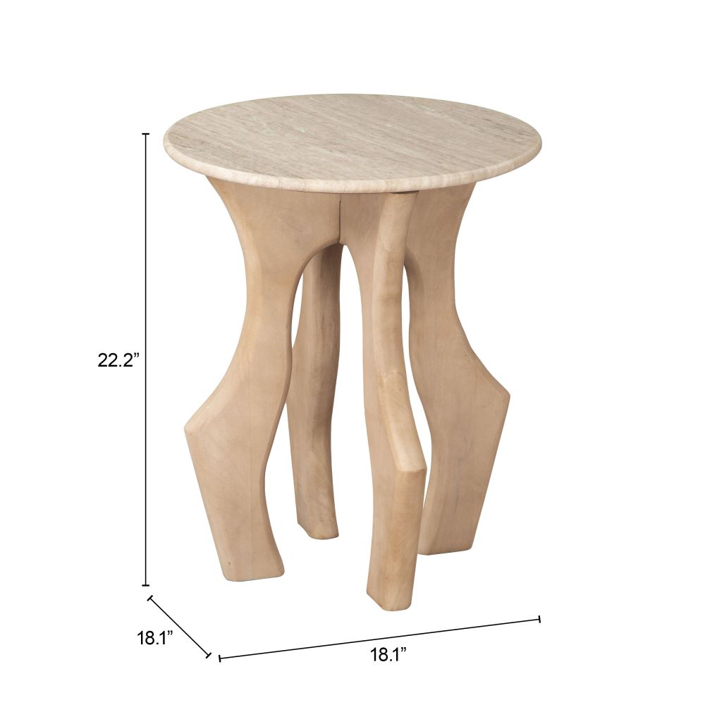 Zuo Modern Eda Marble Top Round Side Table