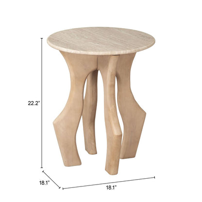 Zuo Modern Eda Marble Top Round Side Table