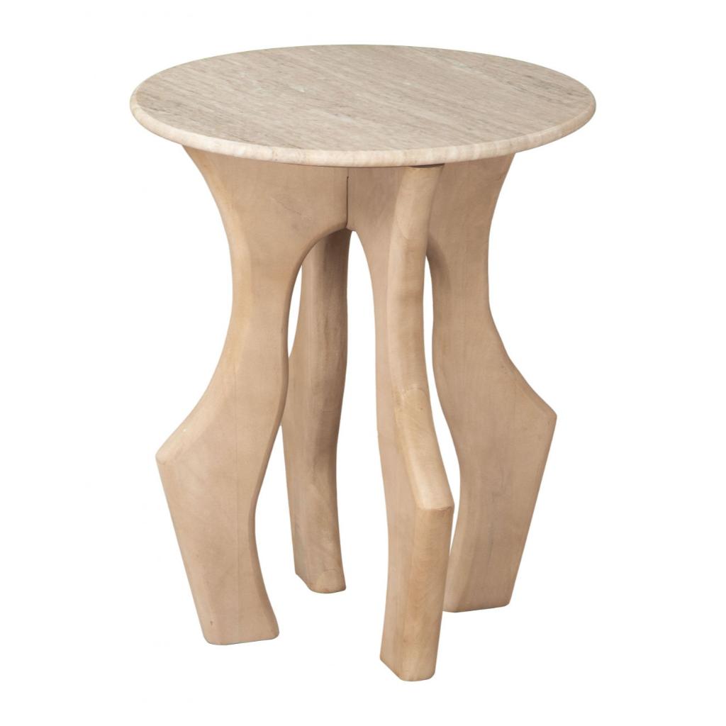 Zuo Modern Eda Marble Top Round Side Table
