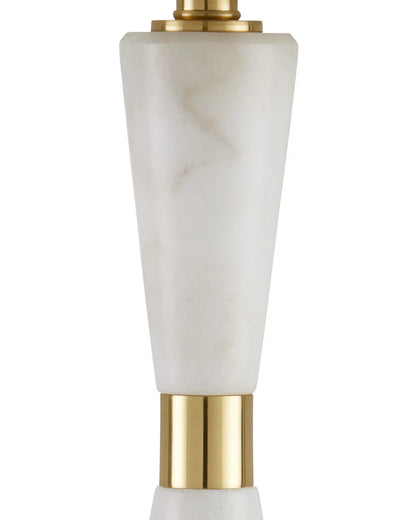 Edelmar White Marble And Optic Crystal Table Lamp