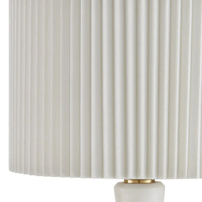 Edelmar White Marble And Optic Crystal Table Lamp