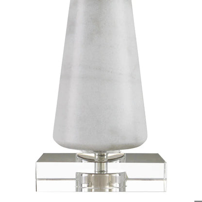 Edelmar White Marble And Optic Crystal Table Lamp