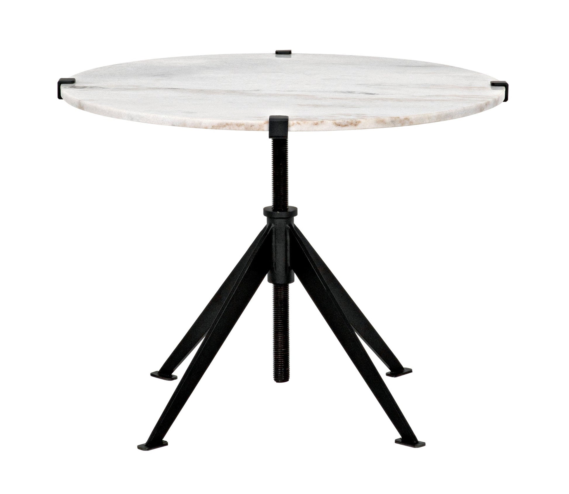 Edith Steel and Marble White Adjustable Large Round Side Table-Side Tables-Noir-Sideboards and Things