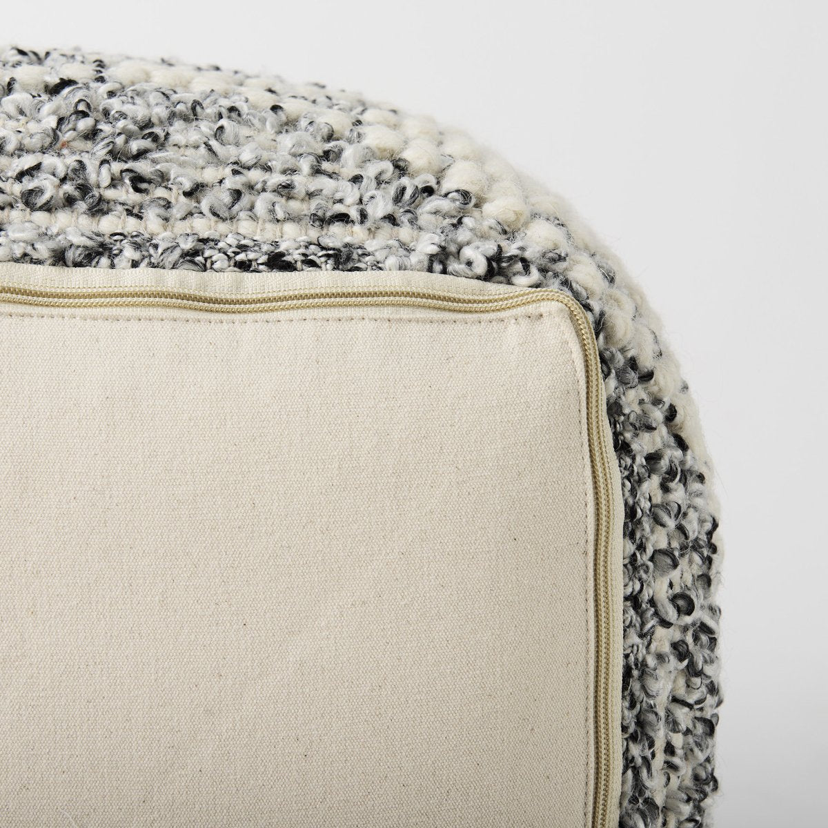 Mercana Ekiya White Wool Pouf