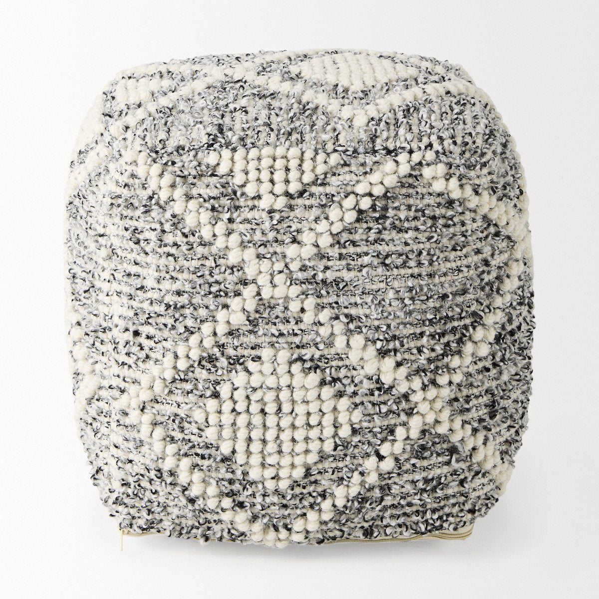 Mercana Ekiya White Wool Pouf