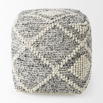Mercana Ekiya White Wool Pouf