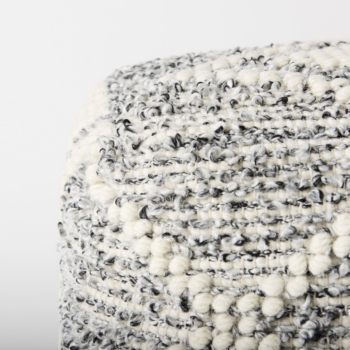 Mercana Ekiya White Wool Pouf